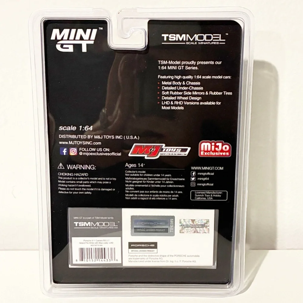 Mini GT 1/64 PORSCHE 911 Carrera RS 2.7 Die Cast Model CHASE‎ NEW SEALED
